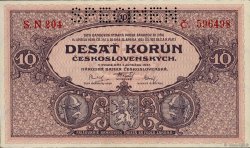 10 Korun Spécimen TCHÉCOSLOVAQUIE  1927 P.020s pr.NEUF