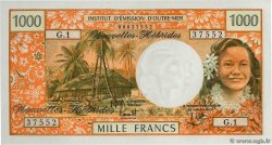 1000 Francs NUOVE EBRIDI  1975 P.20b