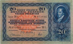 20 Francs SWITZERLAND  1951 P.39s VF