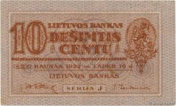 10 Centu LITHUANIA  1922 P.10a