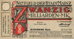 20 Milliards Mark ALLEMAGNE Mainz-Mayence 1923 