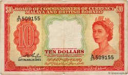 10 Dollars MALAYA e BRITISH BORNEO  1953 P.03a q.BB