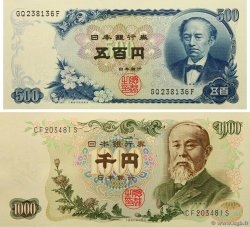 500 et 1000 Yen JAPON  1963 P.095b/096b