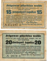 15 et 20 Kopeken LETTLAND Jelgava (Mitau en allemand) 1922  S