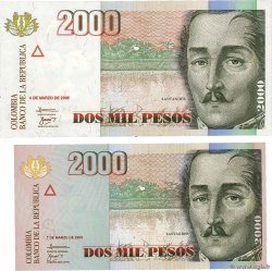 2000 Pesos COLOMBIA  2005 P.LOT UNC