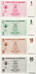 Lot de 4 billets ZIMBABWE  2006 P.LOT UNC