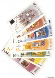 Lot 7 Billets SPECIMENS Euro Spécimen FRANCE regionalism and miscellaneous  1998 P.LOT UNC
