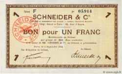 1 Franc FRANCE regionalism and miscellaneous Creusot (Le) 1914 JP.71.05