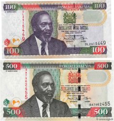 100 et 500 Shillings KENIA  2008 P.LOT