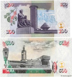 100 et 500 Shillings KENYA  2008 P.LOT FDC