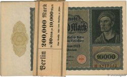 Lot de 10000 Mark Consécutifs GERMANY  1922 P.071 AU