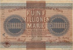 5 Millions Mark ALEMANIA Höchst am Main 1923 