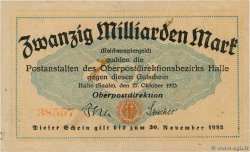 20 Milliard Mark ALLEMAGNE Halle 1923 