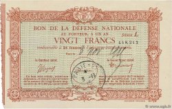 20 Francs FRANCE regionalism and miscellaneous  1915  XF