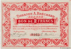 2 Franc  FRANCE regionalism and miscellaneous Roanne 1914 JP.42.51 XF+