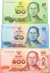 Lot de 3 Billets THAILANDIA  2017 P.LOT FDC