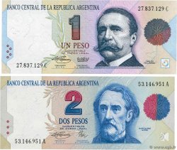 1 et 2 Pesos ARGENTINA  1993 P.LOT UNC