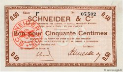 50 Centimes FRANCE regionalism and various Creusot (Le) 1914 JP.71.04 UNC-