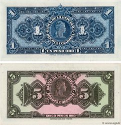 1 et 5 Pesos Oro COLOMBIA  1947 P.LOT SC+