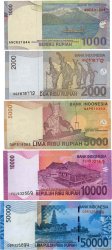 Lot de 5 Billets INDONÉSIE  2000 P.LOT TTB