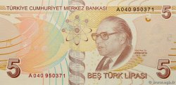 5 Lira TURQUIE  2009 P.222a NEUF