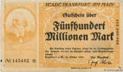 500 Millions Mark GERMANIA Frankfurt Am Main 1923  q.BB