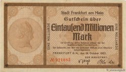 1 Milliard Mark GERMANIA Frankfurt Am Main 1923 
