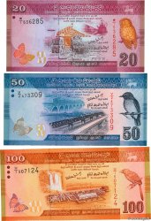 Lot de 3 billets du 20 au 100 Rupees SRI LANKA  2010 P.LOT