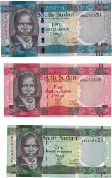 1 , 5 et 10 Pounds SOUTH SUDAN  2011 P.LOT UNC