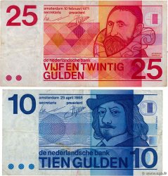 10 et 25 Gulden PAESI BASSI  1968 P.LOT