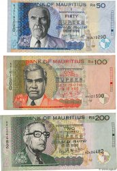50, 100 et 200 Rupees MAURITIUS  2001 P.LOT