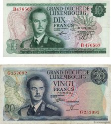 10 et 20 Francs LUXEMBOURG  1966 P.LOT F - VF