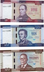5, 10 et 20 Dollars LIBERIA  2016 P.LOT