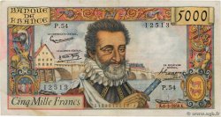 5000 Francs HENRI IV FRANKREICH  1958 F.49.06