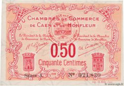 50 Centimes FRANCE regionalism and miscellaneous Caen et Honfleur 1918 JP.034.12 VF+