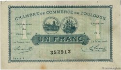 1 Franc FRANCE regionalism and miscellaneous Toulouse 1917 JP.122.27