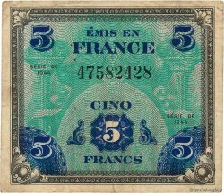 5 Francs DRAPEAU FRANCIA  1944 VF.17.01 MB