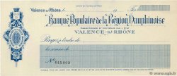 Francs FRANCE regionalismo y varios Valence-Sur-Rhône 1917 DOC.Chèque