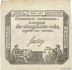 50 Sols FRANCE  1793 Ass.26a AU+