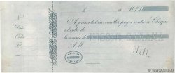 Francs Non émis FRANCE regionalism and various Paris 1865 DOC.Chèque VF