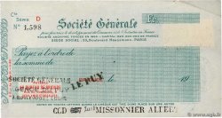 Francs FRANCE Regionalismus und verschiedenen Brioude 1933 DOC.Chèque