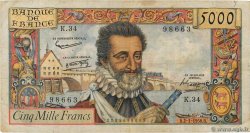 5000 Francs HENRI IV FRANCE  1958 F.49.05 TB