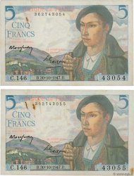 5 Francs BERGER Consécutifs FRANKREICH  1947 F.05.07 SS