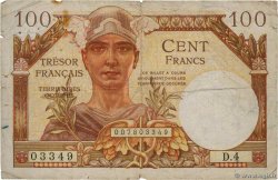 100 Francs TRÉSOR FRANÇAIS FRANKREICH  1947 VF.32.04 fS