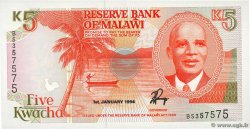 5 Kwacha MALAWI  1994 P.24b fST+