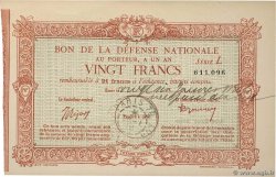 20 Francs FRANCE regionalism and miscellaneous  1915  AU-