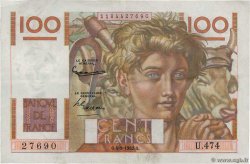 100 Francs JEUNE PAYSAN FRANKREICH  1952 F.28.33 fVZ