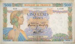 500 Francs LA PAIX FRANKREICH  1940 F.32.07 fSS