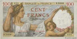 100 Francs SULLY FRANCE  1941 F.26.49 VF+