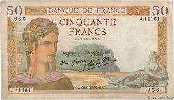 50 Francs CÉRÈS modifié FRANCE  1939 F.18.32 TB+